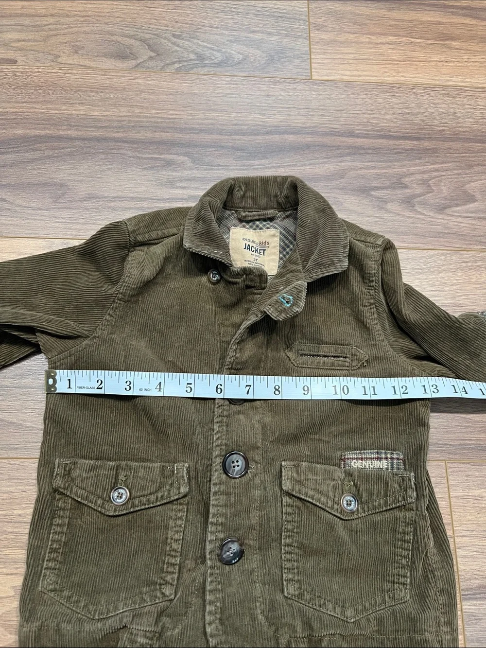 Genuine Kids from Oshkosh Blazer Plaid Patch Pockets in Brown Size 3T